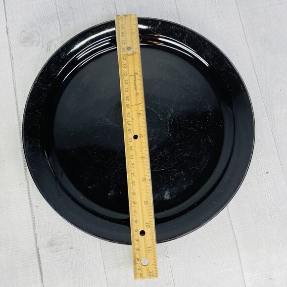 Mainstays STACKABLES BLACK Solid Oven Safe Stoneware Coupe Dinner Plates Set 4 - Picture 7 of 10